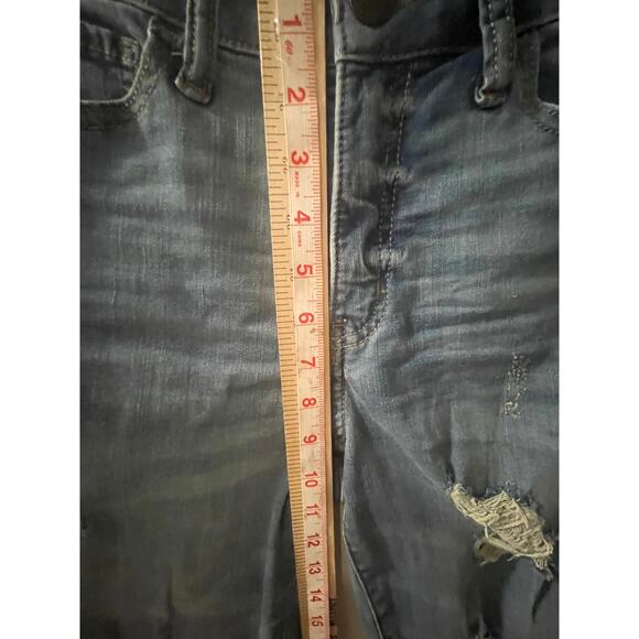 Women's SO jeans size 7 juniors distress high rise curvy crop raw hem - Picture 9 of 16